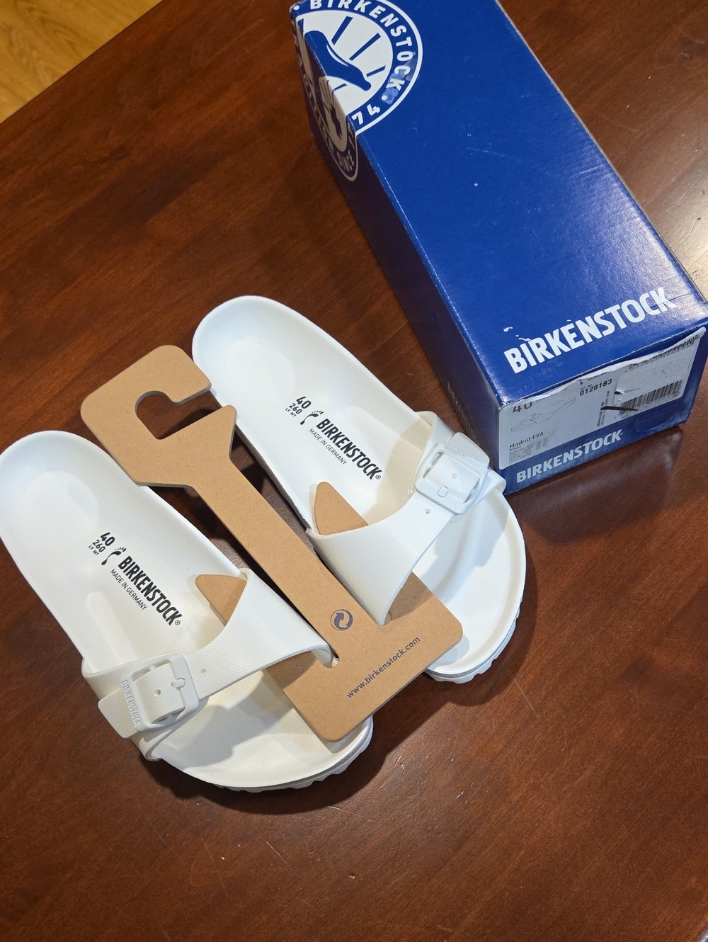 Birkenstock White Arizona EVA Slip-On Sandals